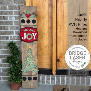 Kerst veranda slanker teken lasergesneden bestand, boerderij kerst verwisselbare veranda teken SVG, vakantie veranda slanker lasergesneden teken SVG