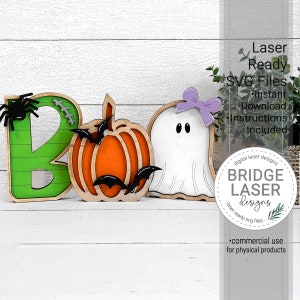 Halloween Laser Files, Halloween BOO Shelf Sitter, Pumpkin Ghost, Halloween Laser SVG, Halloween Laser Cut Files, Halloween Shelf Sitter SVG