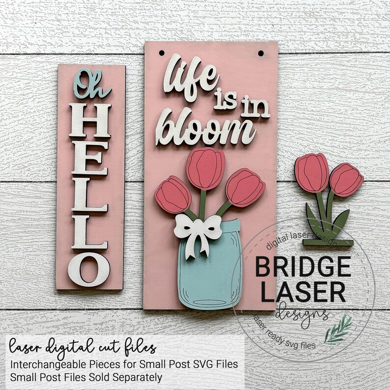 Spring Laser Files Spring Interchangeable Laser Cut File, Summer Laser File SVG, Spring ...