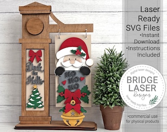 Christmas Interchangeable Sign Laser Cut File, Santa Sign SVG, Christmas Sign SVG, Christmas Post Laser Cut SVG, Digital Download
