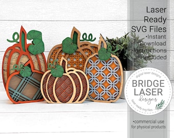 Fall Autumn Laser Cut Designs, Standing Pumpkin  Laser SVG, Glowforge Tiered Tray Holiday SVG, Autumn Standing  Pumpkins, Farmhouse Pumpkins