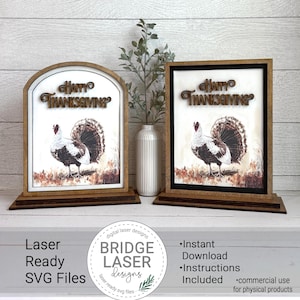 Thanksgiving Laser Cut Files and Printable PNG, Interchangeable Printable PNG Arch & Rectangle Insert, Thanksgiving Sign Laser Cut File