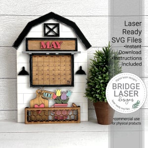 Calendar Laser Cut File, Interchangeable Laser SVG, Mothers Day Laser Files, Holiday Laser Files, Laser Interchangeable Calendar SVG, May
