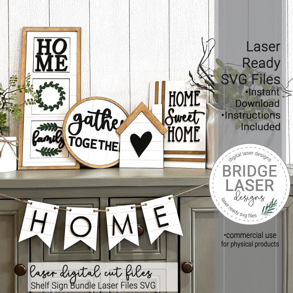 Bauernhaus Laser geschnittene Dateien, Bauernhaus Regal Zeichen Bundle SVG, Bauernhaus Laser Designs, Schiefer Rahmen Laser Datei, sammeln Home Zeichen Laser Datei