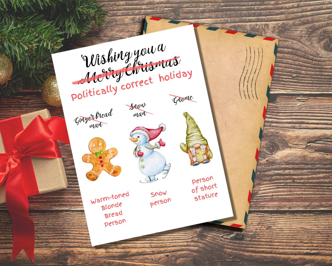 Politically Correct Merry Christmas Card Dad Christmas Card Etsy