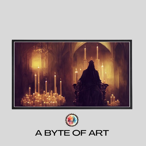 Frame TV Art | Death's Lair | Scary Candlelight | Happy Halloween | Death | Black Robe | Magic | Digital Art | Witch | Wall Art | Samsung 16