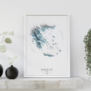 Grèce - Europe Carte en relief ombré 3D