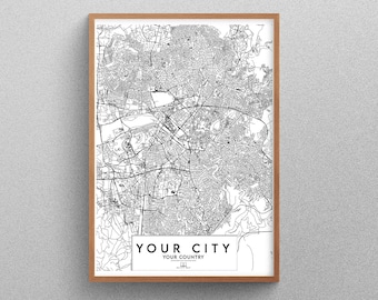 Custom City Map, Any town and city map, City Road Map, Your City