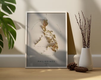 Philippines - Asia 3D Shaded Relief Map
