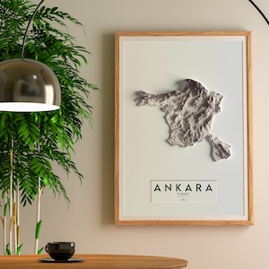 Ankara, Turquie Carte en relief ombré 3D