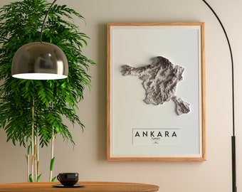 Ankara, Turkey 3D Shaded Relief Map