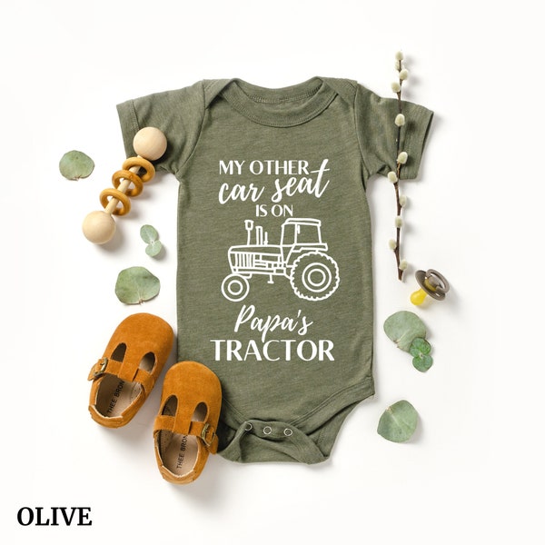 Farm Baby Shirt Mein anderer Autositz ist auf Papa's Traktor, Bauernhof Hilfe, Schwangerschaft Ankündigung, Säugling Bauernhof Onesies®, neue Eltern, Bauer