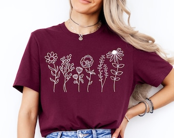 Forget Me Not Floral T-shirt, gifts for women, mother's day Shirt, wildflower Mama Shirt, Do Not Forget Me, Rememberance,Forget Me Not Shirt