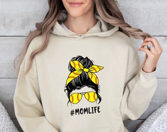 Softball Momlife Hoodie, Softball Mama Hoodie, Softball Girl Hoodie, Gift For Mama, Mothers Day Gift, Mothers Day Softball Hood, Crazy Girl,