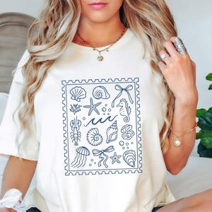 Coquette Shell Shirt, Coastal Vibes Tee, Trendy Summer Bow Design, Aesthetic Ocean Lover Gift Shirt, Cute Beach Girl Outfit, Summer Beach,