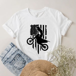 Dirt Bike American flag shirt, motocross shirt, dirt bike gift, motorcycle shirt, gift for dirt bike rider