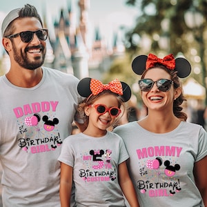 Minnie Birthday Shirt Girl, Personalized Minnie Mouse Tee, Custom Name Age Party Outfit, Cute Disney Birthday Look, Kid Gift T-shirt Idea,
