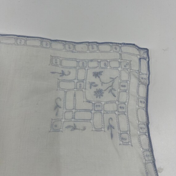 Vintage Fine Sheer Batiste Handkerchief With Pale… - image 2