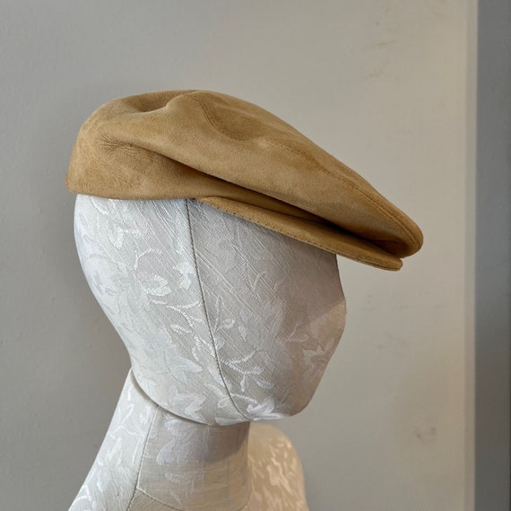 Vintage Loring Hatters Suede 'Newsboy' Flat Cap