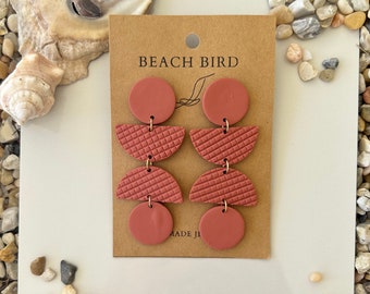 Terracotta Textured Statement Dangles