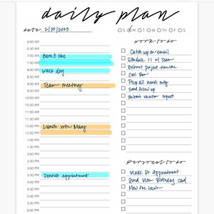Daily Plan