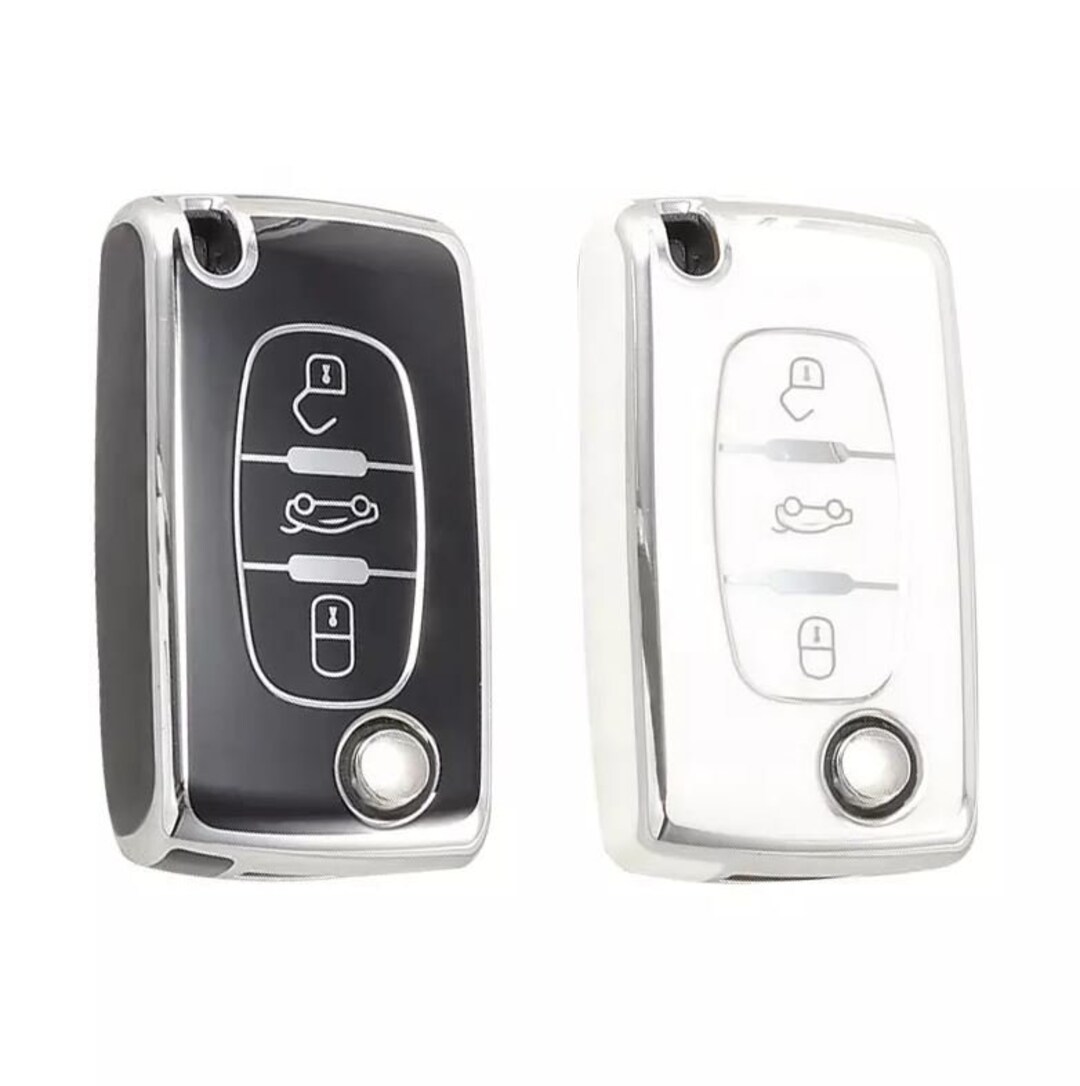 Fernbedienung Flip Autoschlüssel Hülle für Citroen 3 Button Silver Edge /  Golden Edge Style - .de