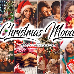 10 Lightroom Presets, Christmas Mood Holiday Lightroom Presets for Mobile and Desktop, Blogger Photo Filters, Family Lifestyle Preset