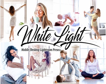 10 preimpostazioni Lightroom, preimpostazioni Lightroom per gioielli naturali a luce bianca per dispositivi mobili e desktop, filtri fotografici per influencer di Blogger, preimpostazioni luminose