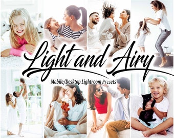 10 preset Lightroom, preset Lightroom leggeri e ariosi per dispositivi mobili e desktop, filtri fotografici per influencer di famiglia, preset Bright Lifestyle