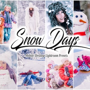 10 Lightroom Presets, Winter Snow Days Lightroom Presets for Mobile and Desktop, Blogger Influencer Photo Filters, Lifestyle Preset