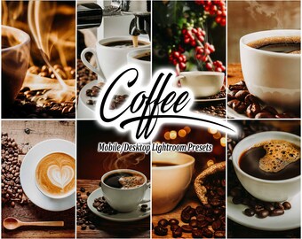 10 Lightroom Presets, Coffee Golden Lightroom Presets for Mobile and Desktop, Blogger Influencer Photo Filters, Neutral Lifestyle Preset