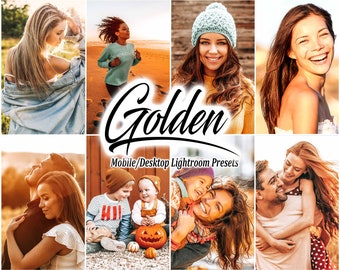 Lightroom Presets 10, Warm Golden Lightroom Mobile Presets, Desktop, Blogger, Influencer, Sunset Glow Photo Filters, Bright Light Lifestyle