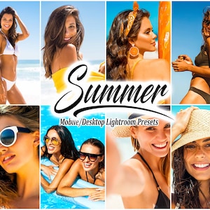 10 Lightroom Presets, Summer Ocean Beach Lightroom Presets Mobile Desktop, Instagram Blogger Influencer Photo Filters, Clean Bright Light
