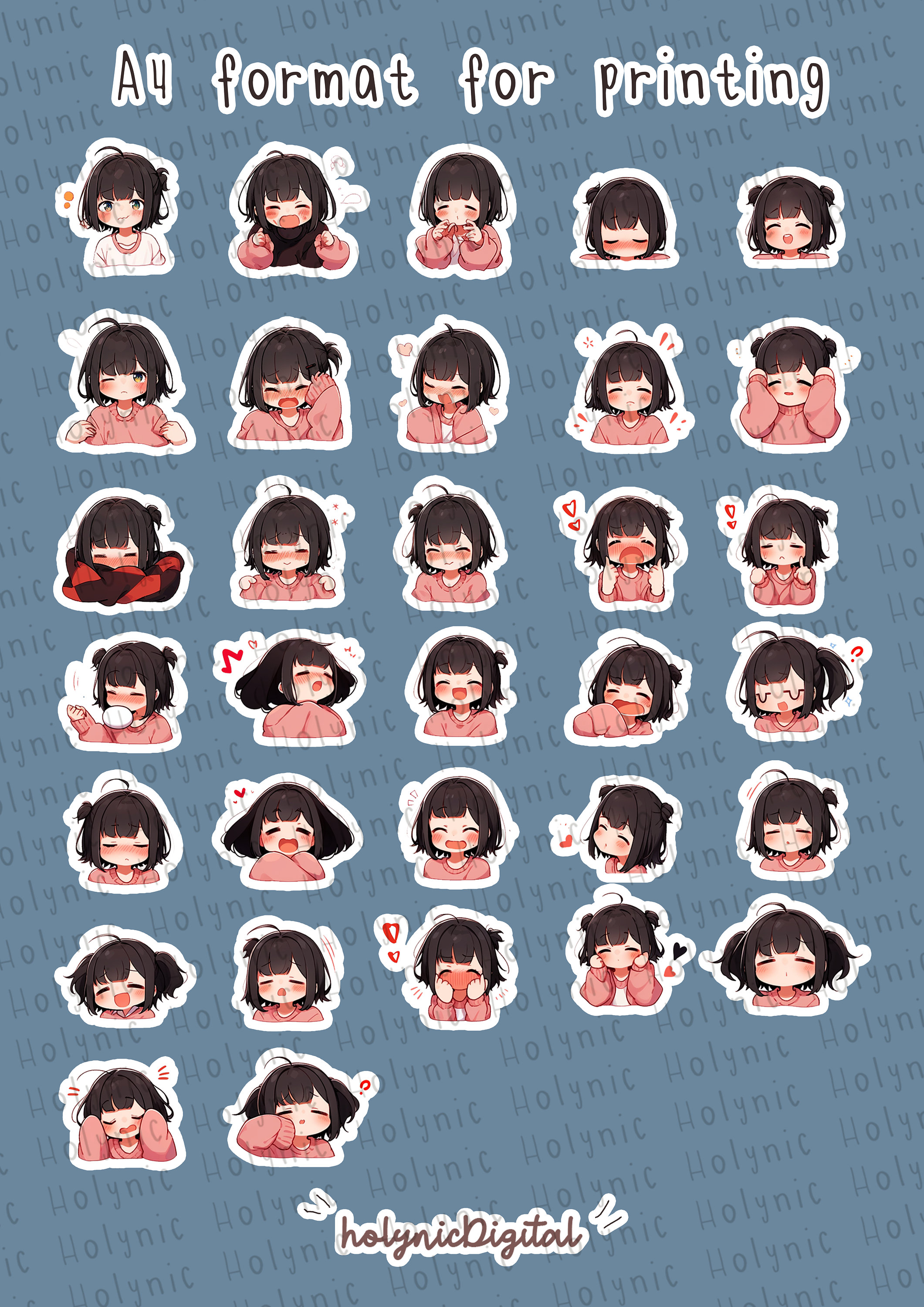 Printable 'my Girlmood' Stickers Cute Anime Digital Stickers for Your