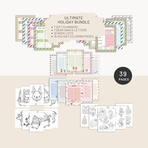 Ultieme vakantiebundel met afdrukbare cadeauplanners, lieve kerstbrieven, kleurplaten voor de feestdagen en verlanglijstjes - 8,5 x 11 inch