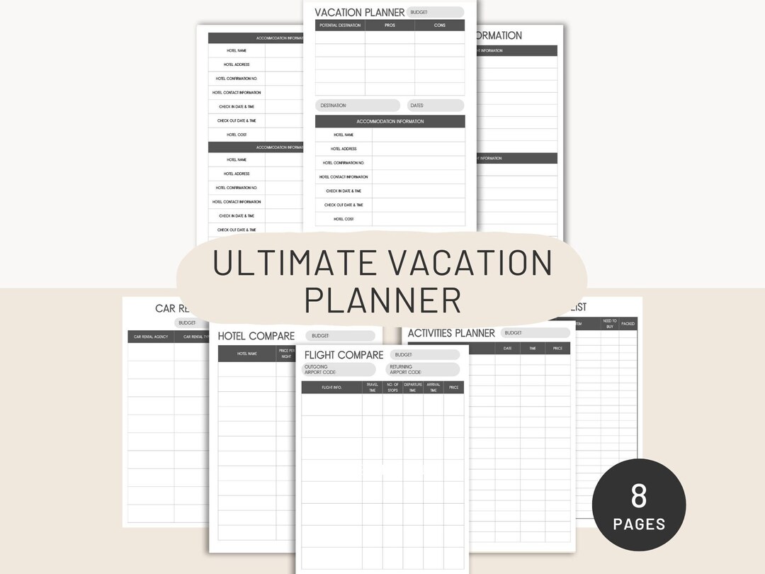 Ultimate Vacation Planner With Hotel Compare, Flight Compare, Packing ...
