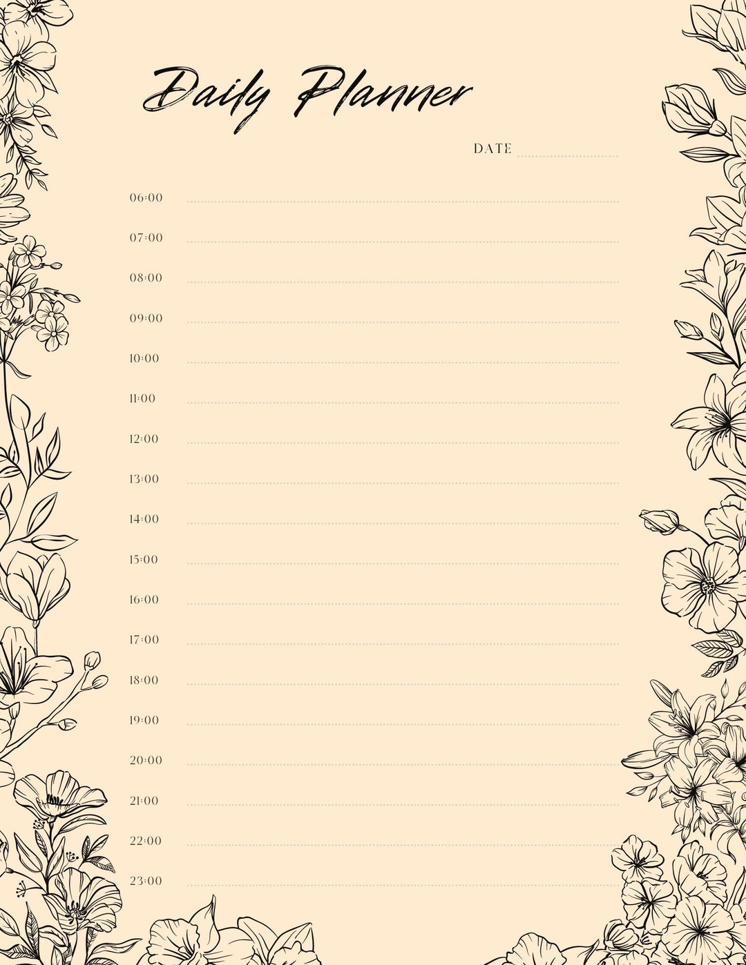 Floral Daily Planner iPad Daily Planner Printable Daily Planner Digital
