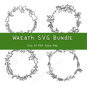 Wreath SVG Bundle - circle bundle svg, floral wreath svg, christmas wreath svg, wedding wreath svg, wreath monogram svg circle frame