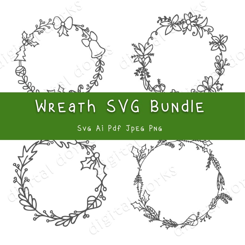 Wreath SVG Bundle - Circle Bundle Svg, Floral Wreath Svg, Christmas ...