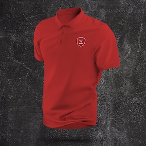 Devil Badge Crest Left Side MUFC Adults Polo T-Shirt