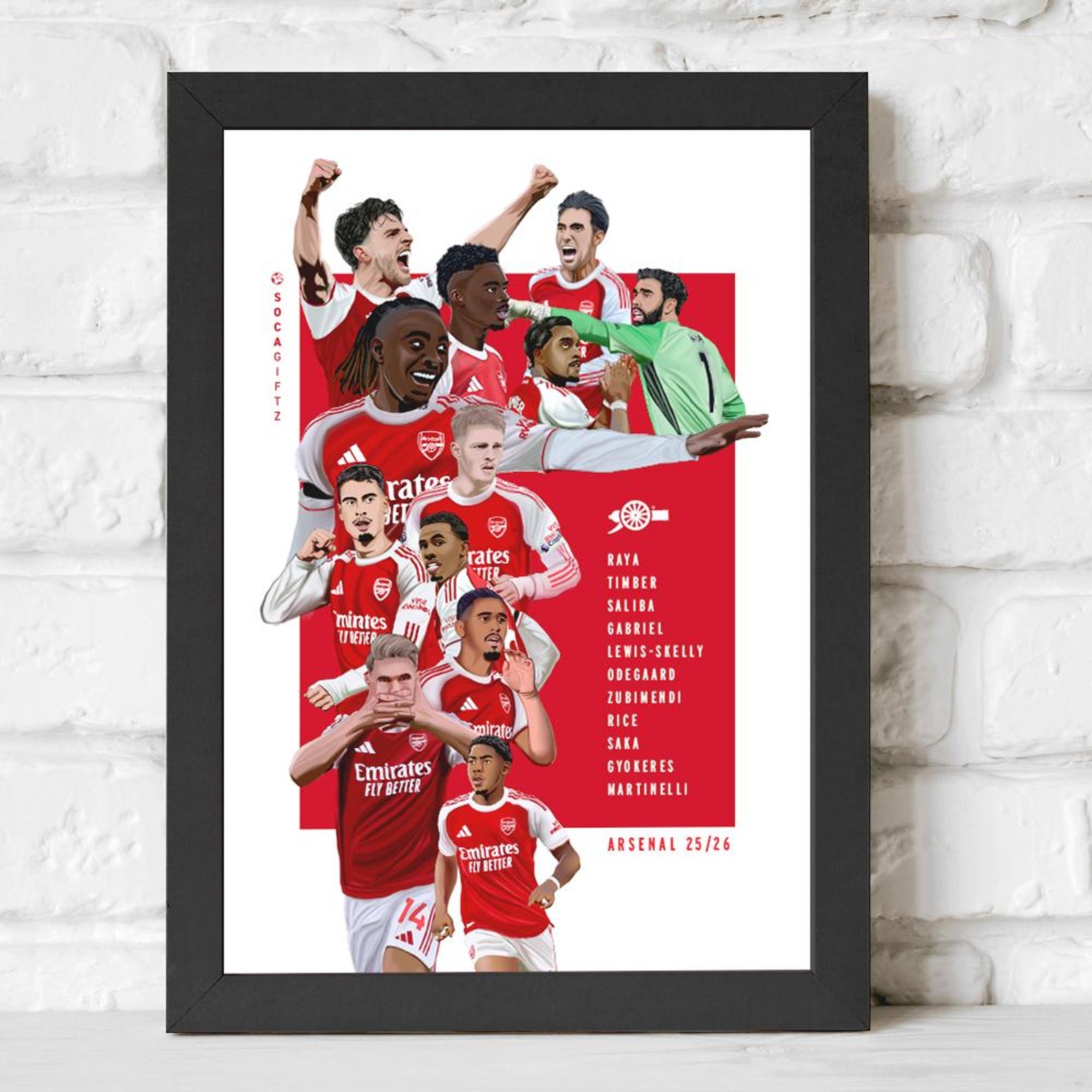Arsenal 11' Team Collage - 25/26 A3 Print - Etsy