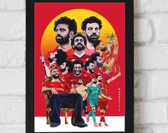 Liverpool Mohamed Sala 'King' Memorial A4 Print