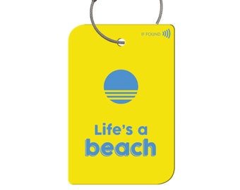 Life's a Beach Funky SMART Luggage Tag | QR Code and NFC | Retreev