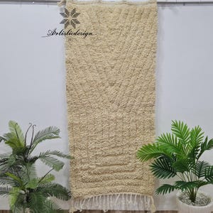 Beni ourain rug, Moroccan rug, Berber carpet, Cream Wool rug, Handmade rug, White Beni ourain style, Cream Area rug, Tapis berbere, Teppich.