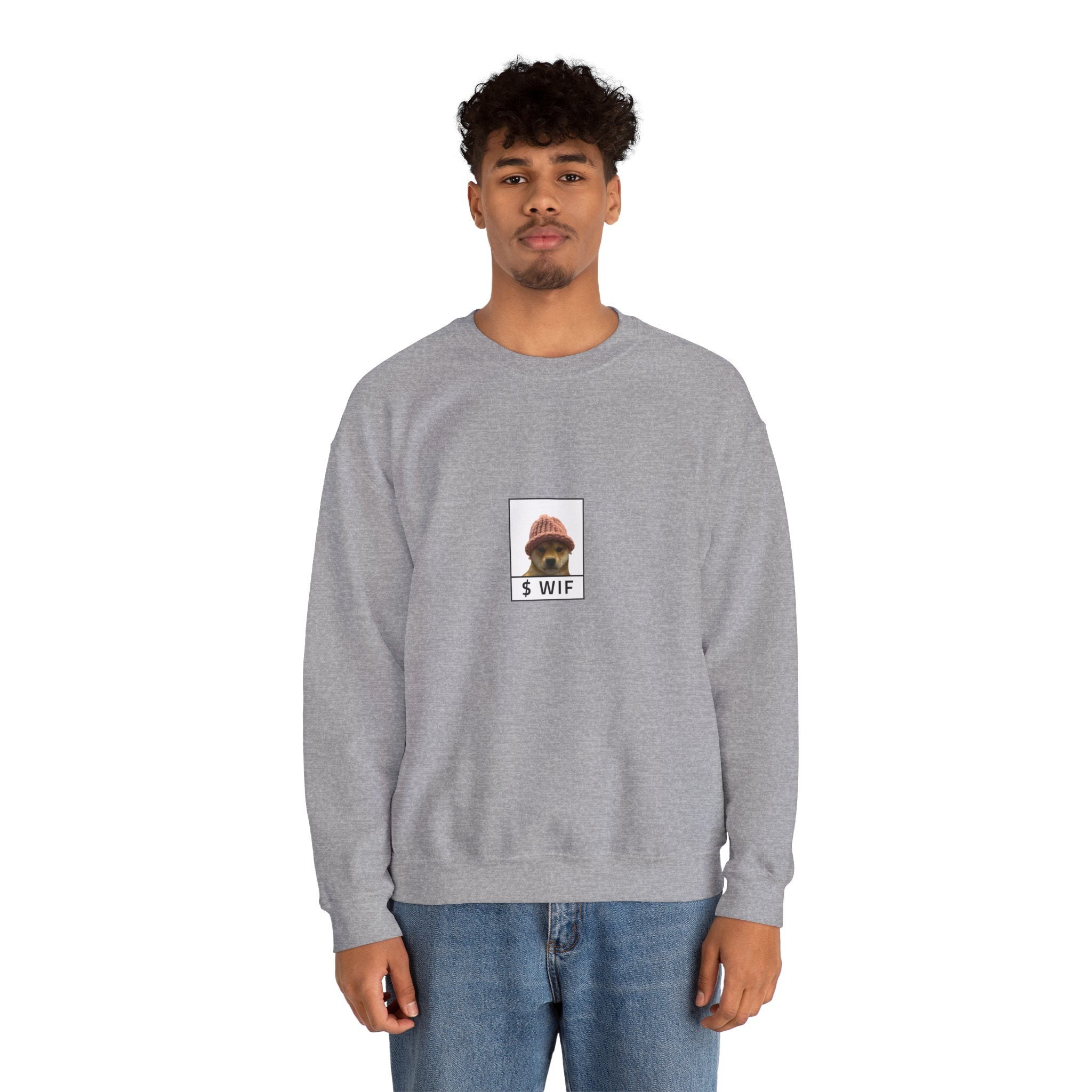 Dog WIF Hat Crypto Crewneck Sweatshirt
