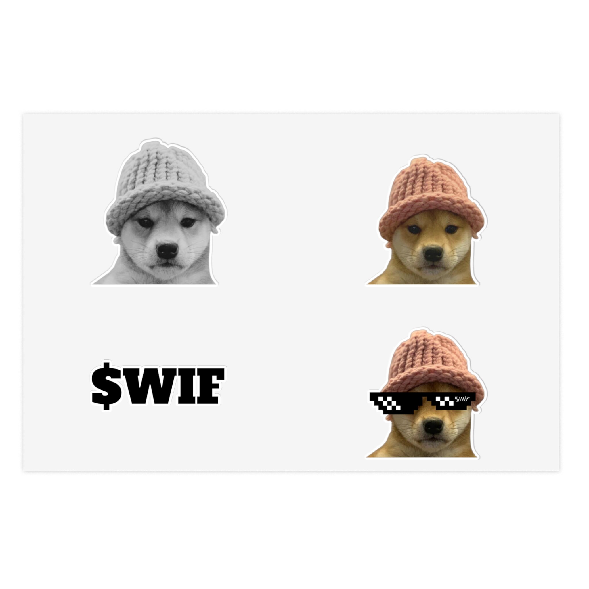 Dog WIF Hat Crypto Sticker Sheets - Etsy