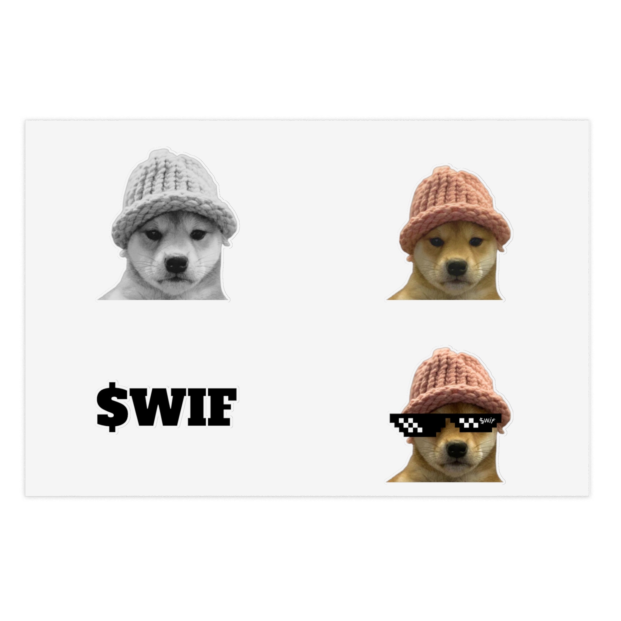 Dog WIF Hat Crypto Sticker Sheets - Etsy