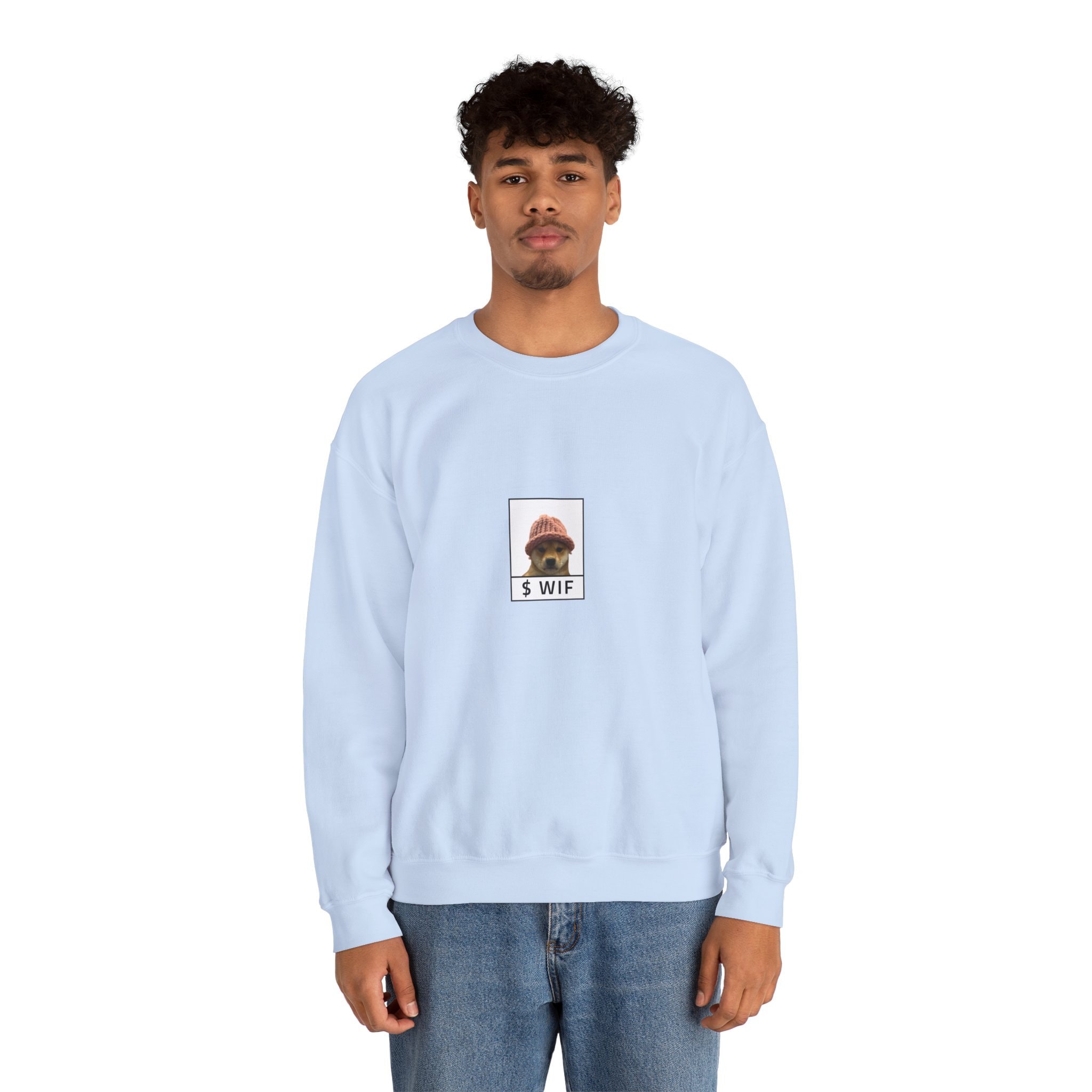 Dog WIF Hat Crypto Crewneck Sweatshirt