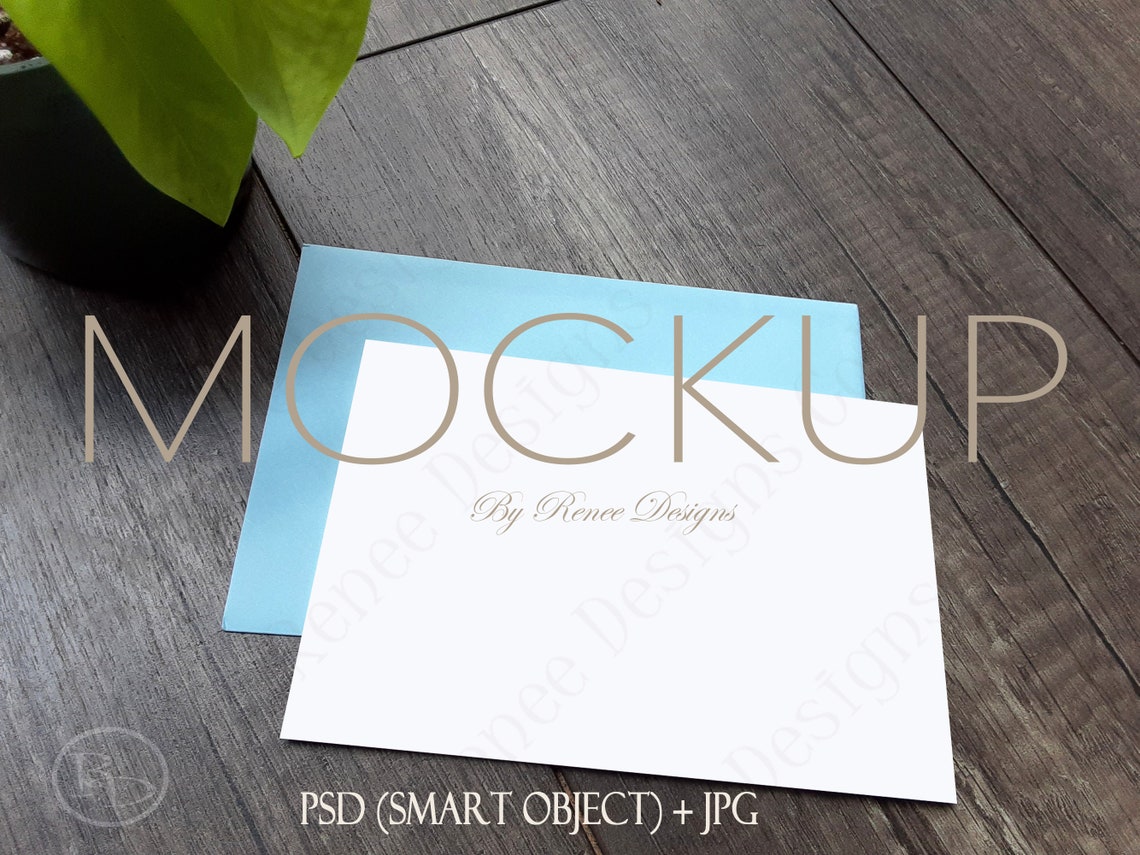 White Blank Card Mockup Thank You Card Mockup Minimal Etsy
