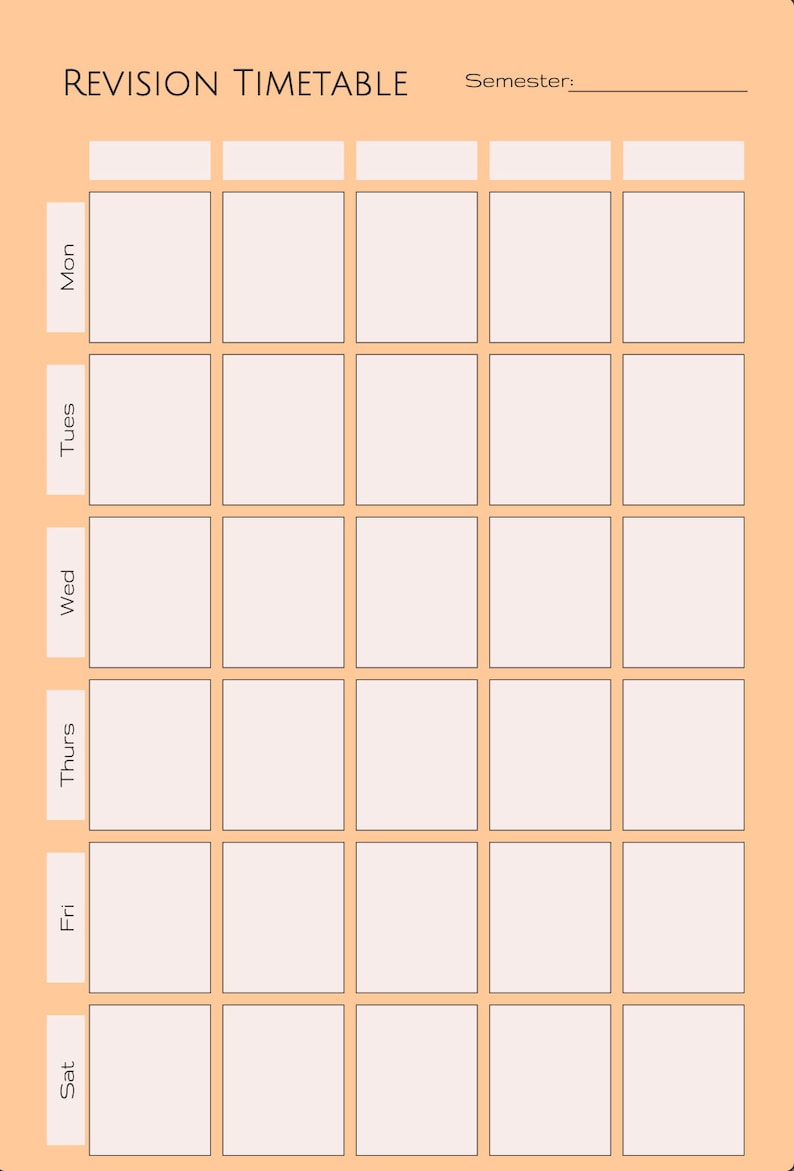 Revision Column 6x9 PRINTABLE Student Study Planner Template (20 Pages) - Etsy